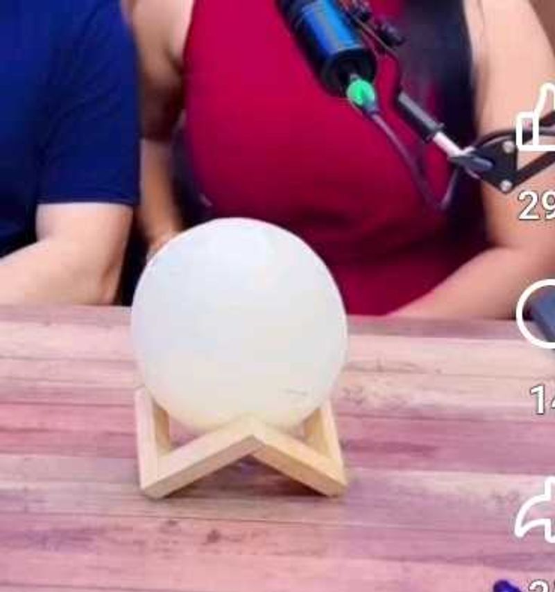 Moon Lamp with Wooden Stand