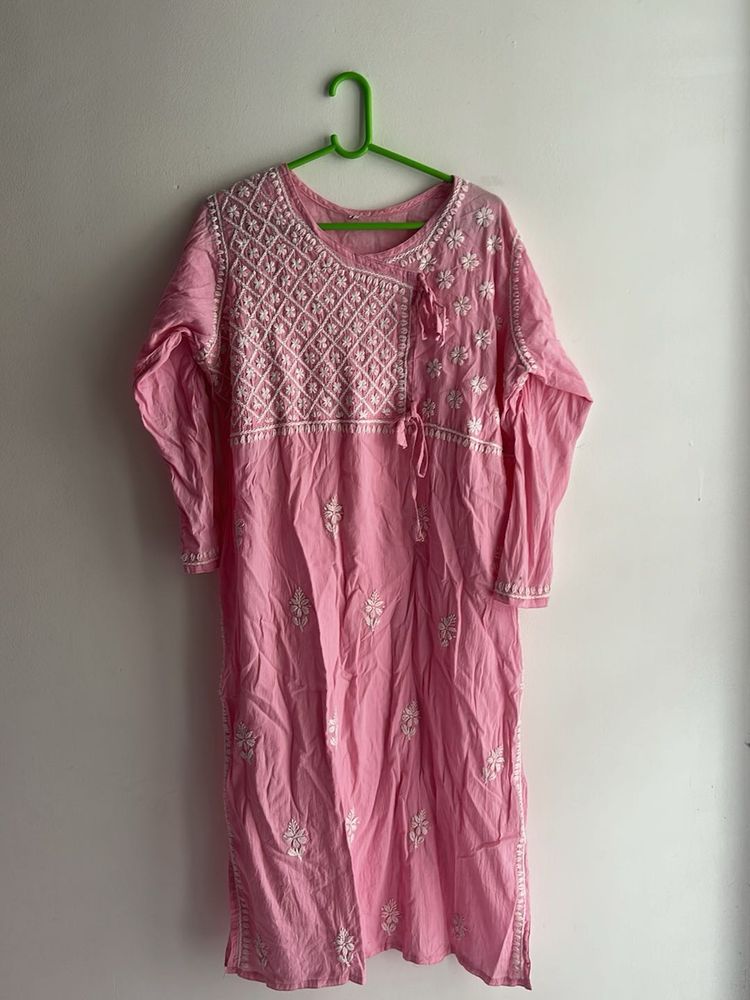 Pink Embroidered Kurta
