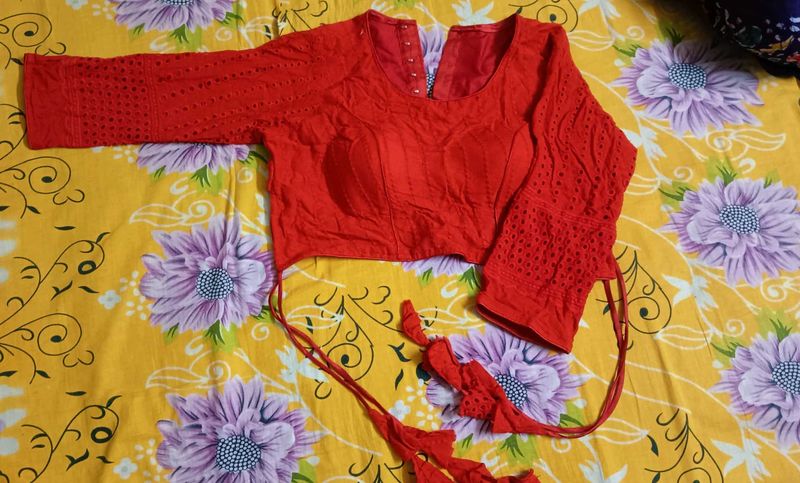 Pure Hakoba Blouse (red)