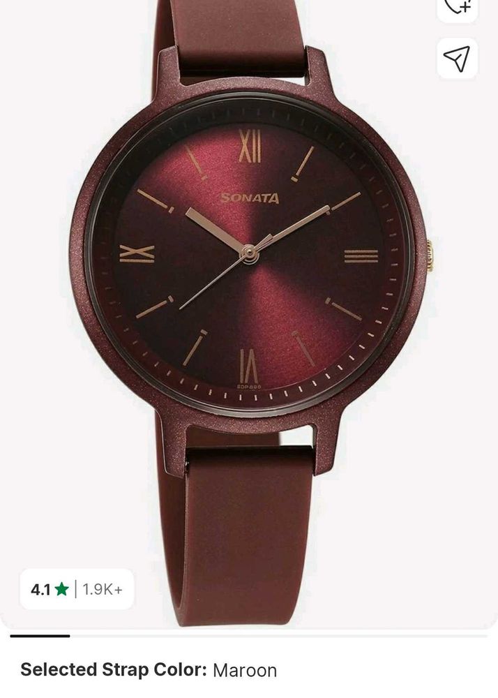 ❤️ Sonata women&#39;s Maroon Dial Watch ⌚✨
