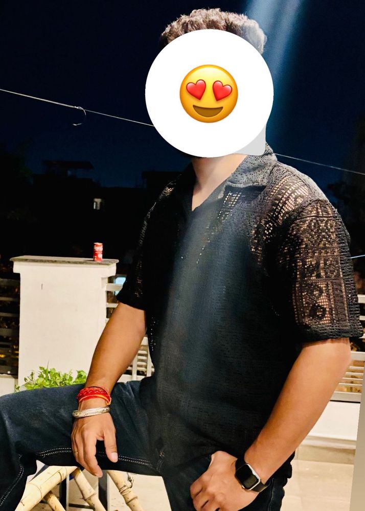 Black Crochet half shirt,Trendy Article .