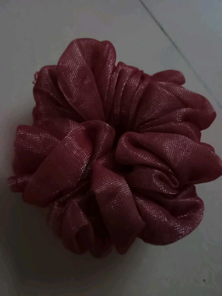 Red Fabric Hair Scrunchie