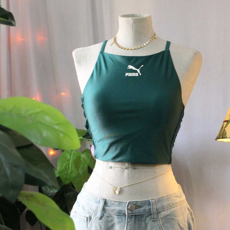 Puma Green Cropped Tank Top