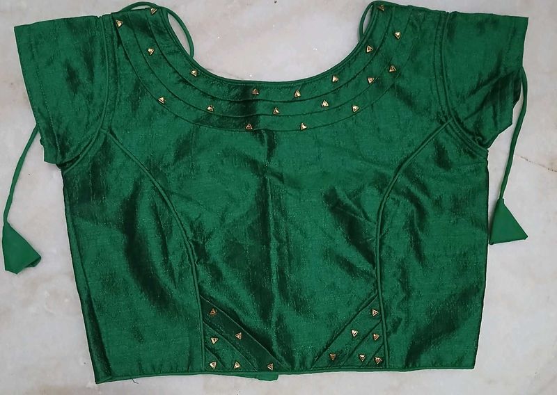 Green Embellished Blouse