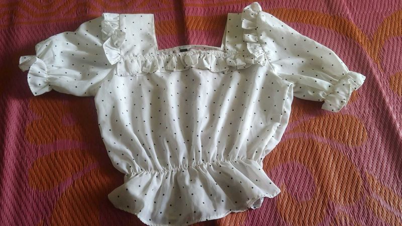 Polka Dot Off-Shoulder Top