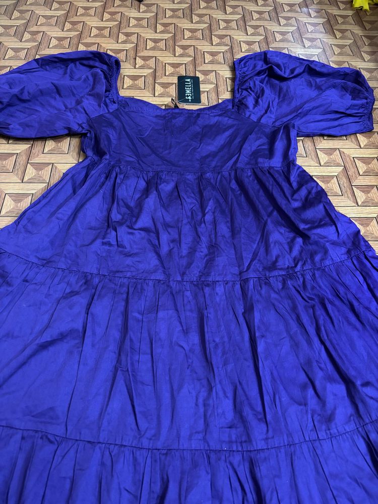 Blue Smella Tiered Mini Dress