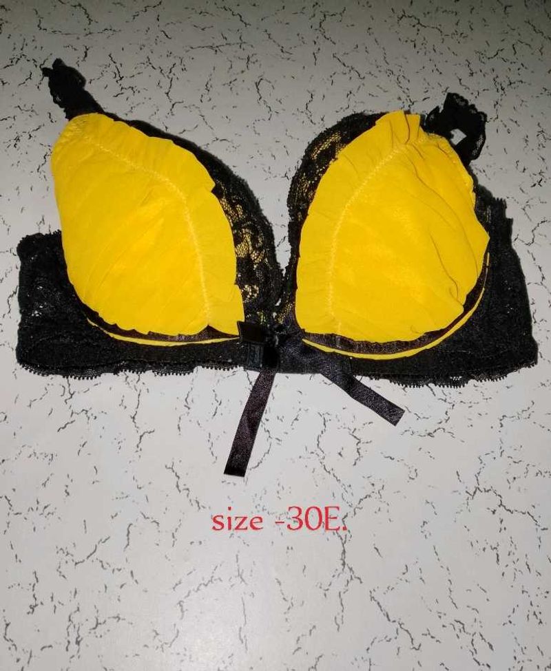 Black &amp; Yellow Lace Bra