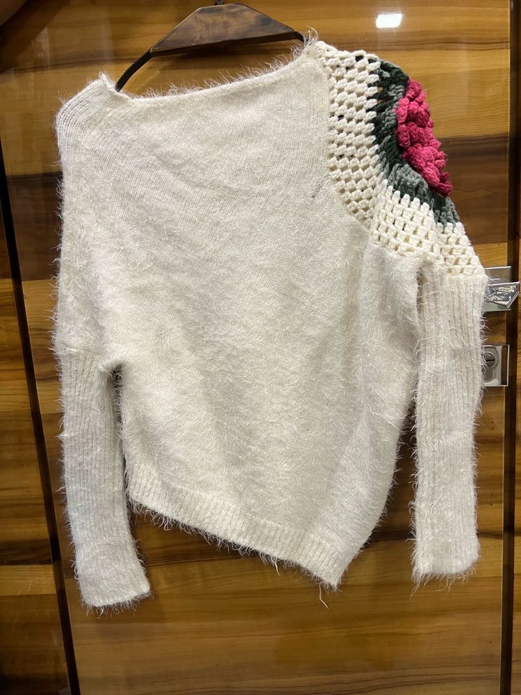 Cozy Crochet Detail Sweater