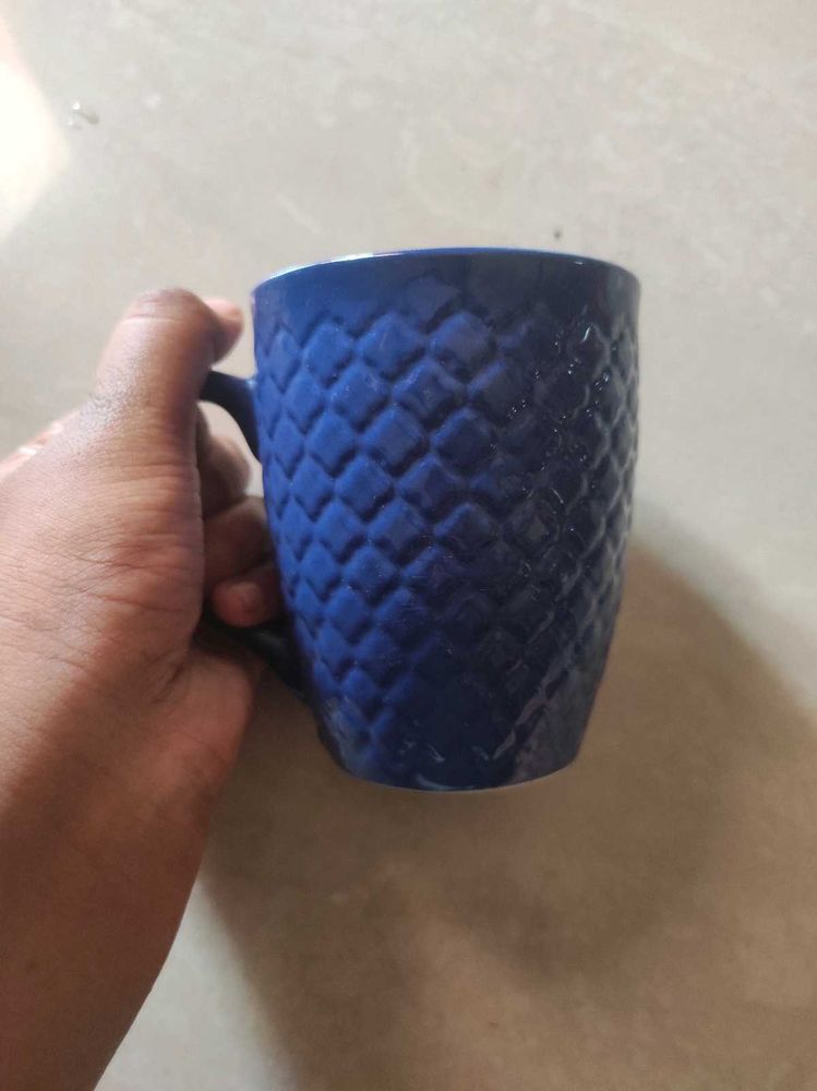 Textured Blue Coffee Mug