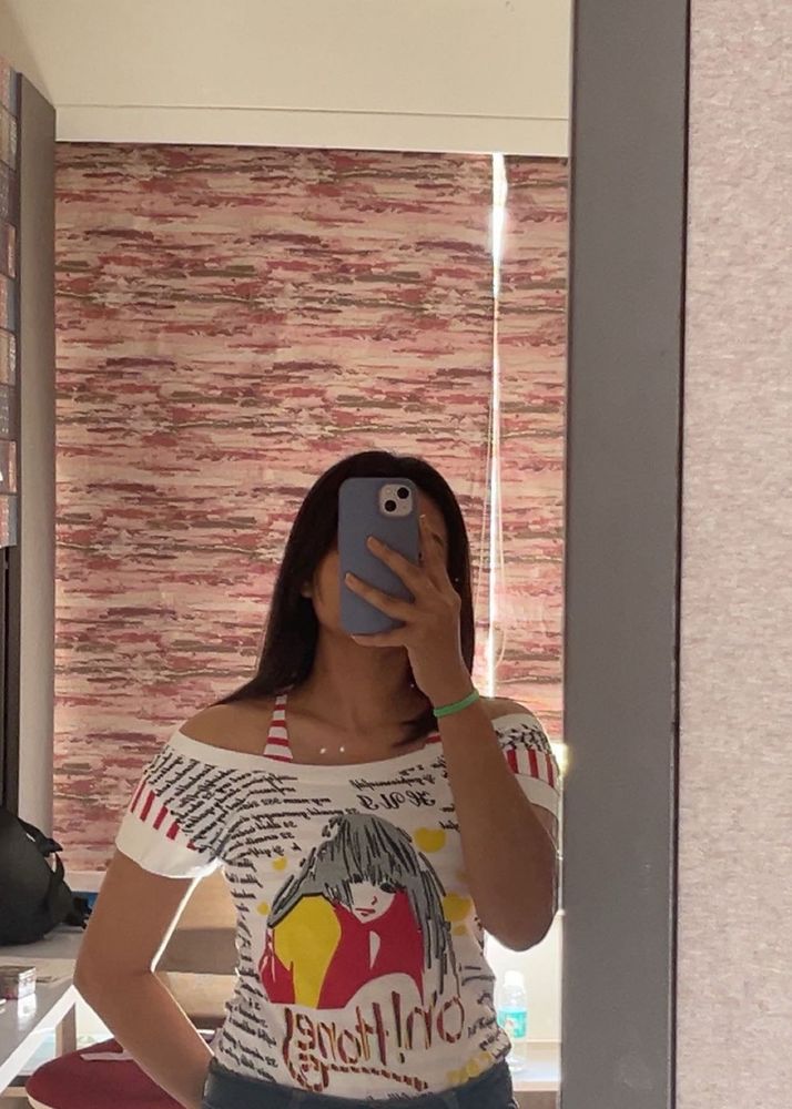 Red Stripes White Top