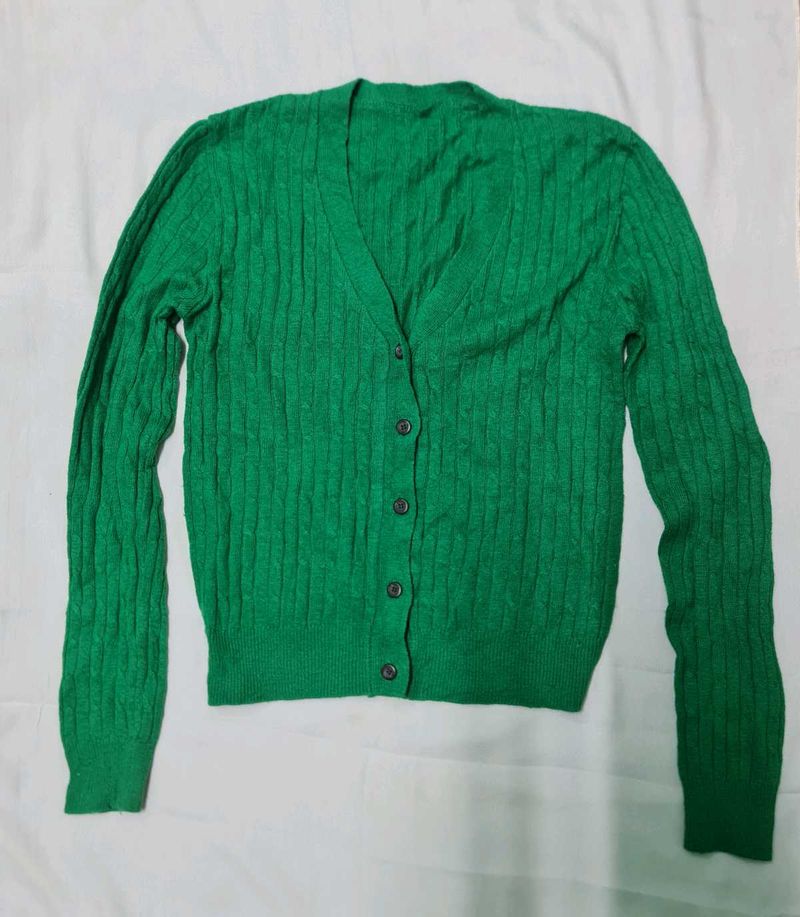 Green Knit Cardigan
