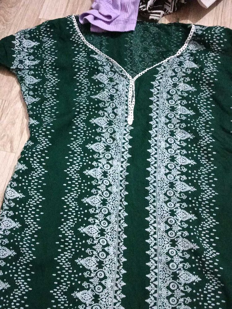 Beautiful Green Short Kurti