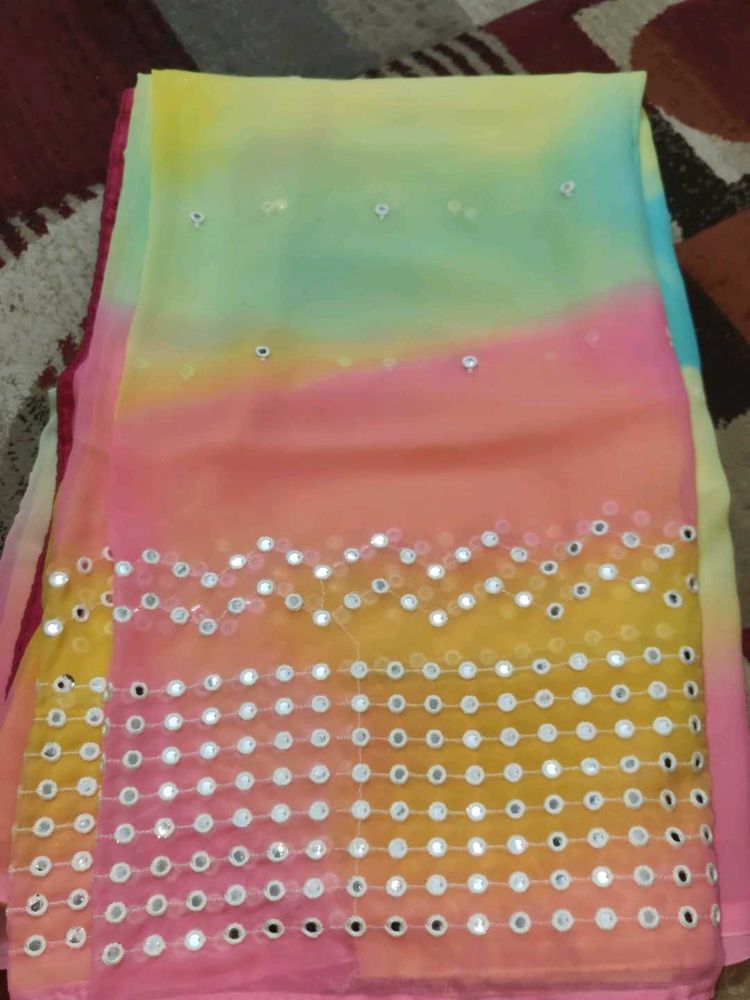 Embellished Saree With Stiched Blouse