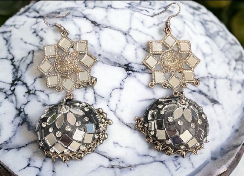 Mirror Jhumkas
