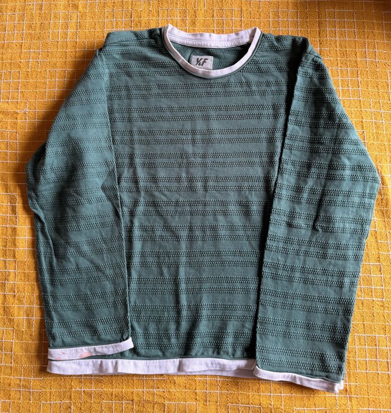 Green Striped Long Sleeve Shirt