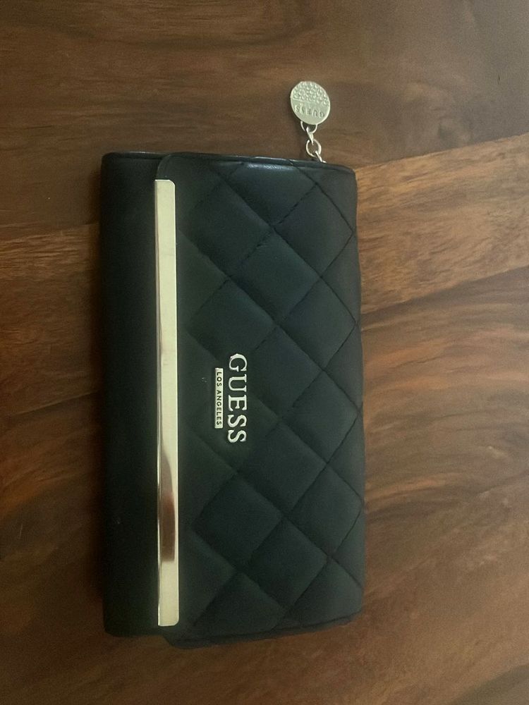 Guess Quilted Black Wallet