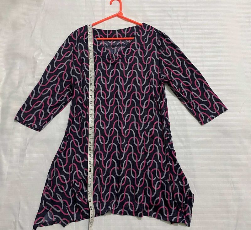 Patterned Tunic Top Stretchy
