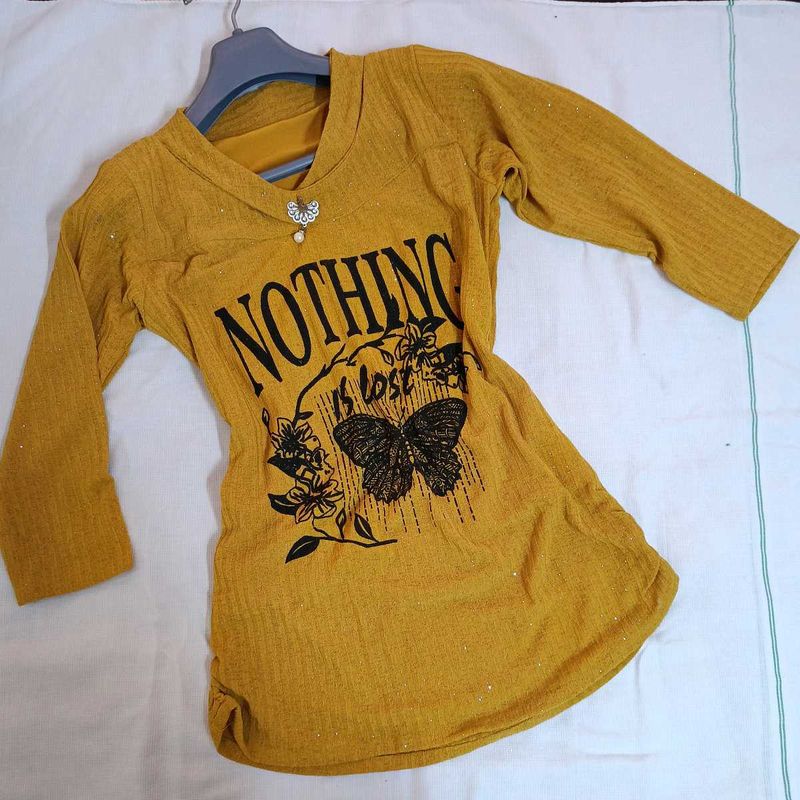 Stylish Mustard Graphic Tee