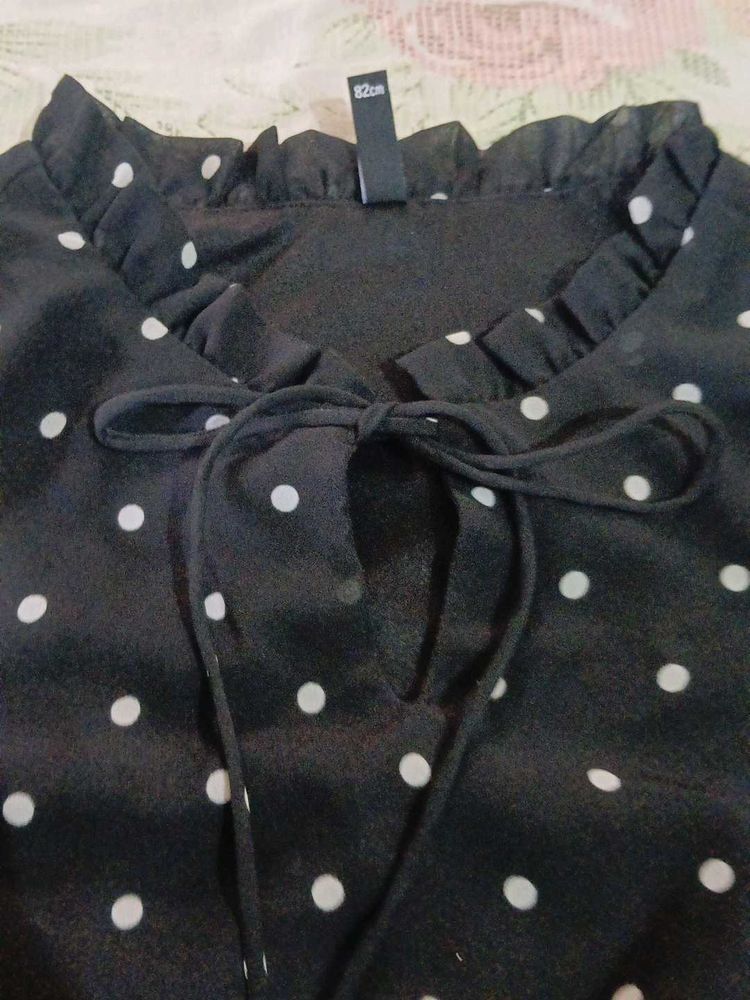 Polka Dot Ruffle Blouse