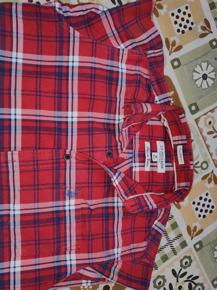 U.S. Polo Assn. Red Plaid Button-Down