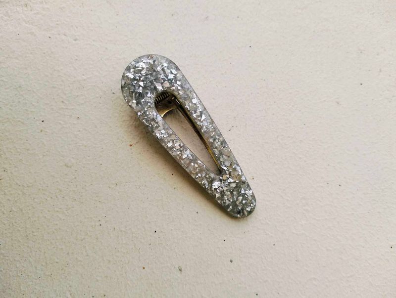 Sparkly Silver Hair Clip