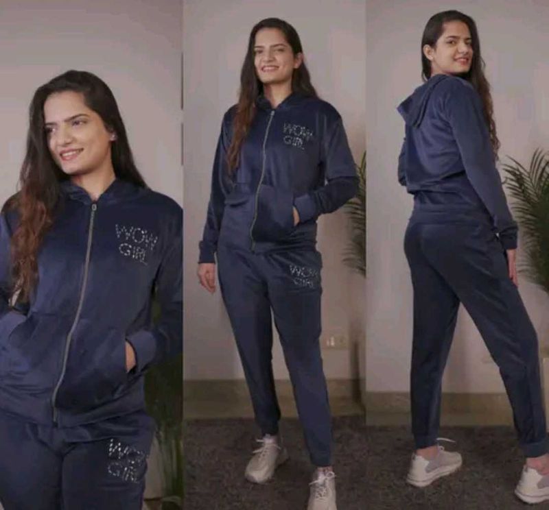 Blue Velvet Tracksuit - WOW GIRL