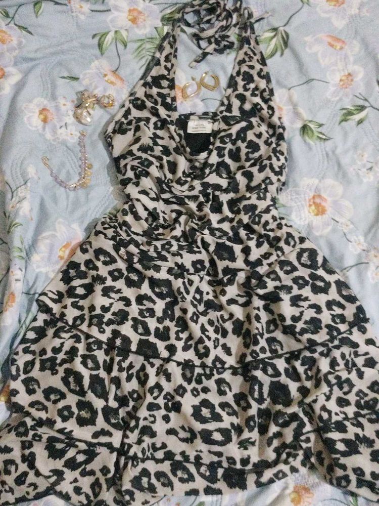 Animal Print Halter Dress