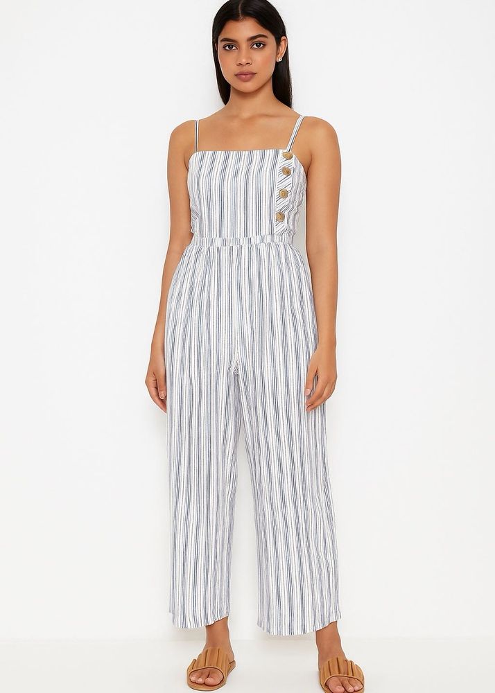 Striped Wide-Leg Jumpsuit