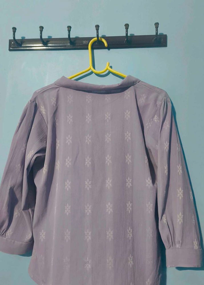 Lavender Floral Print Blouse