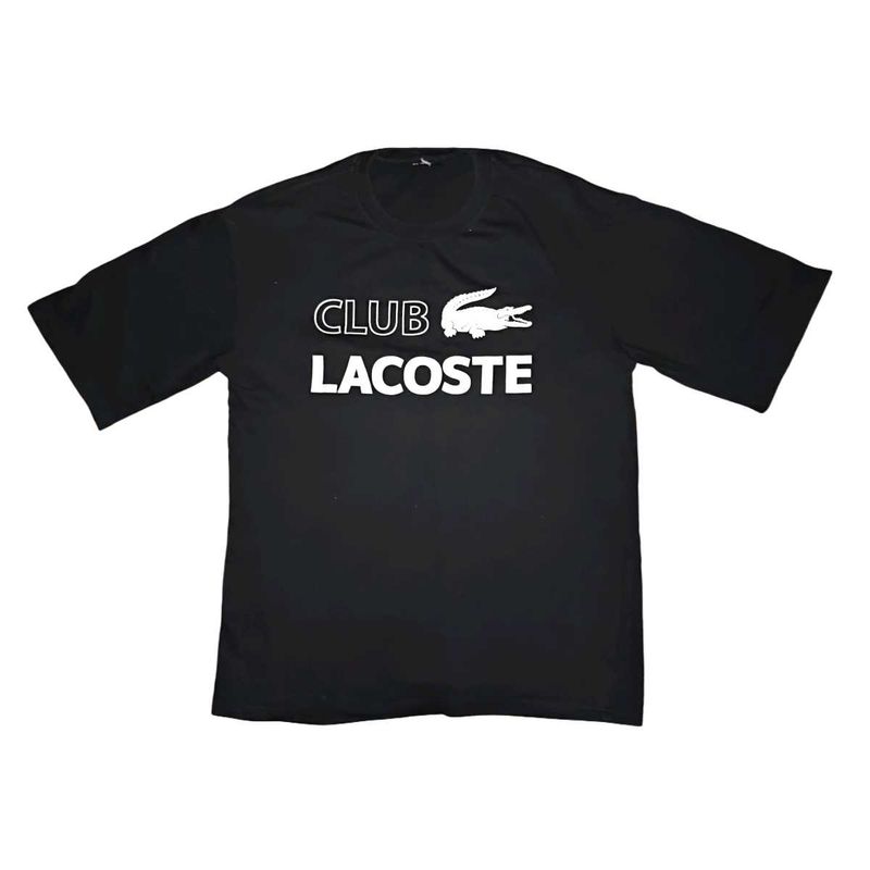 🇬🇧 Club Lacoste Black Down Shoulder T-Shirt