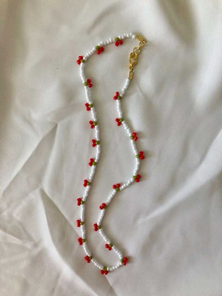 Beaded Cherry Necklace