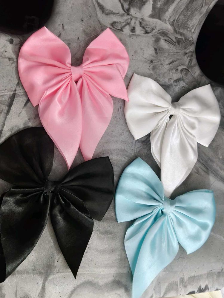 Satin Hair Bows - Set of 4