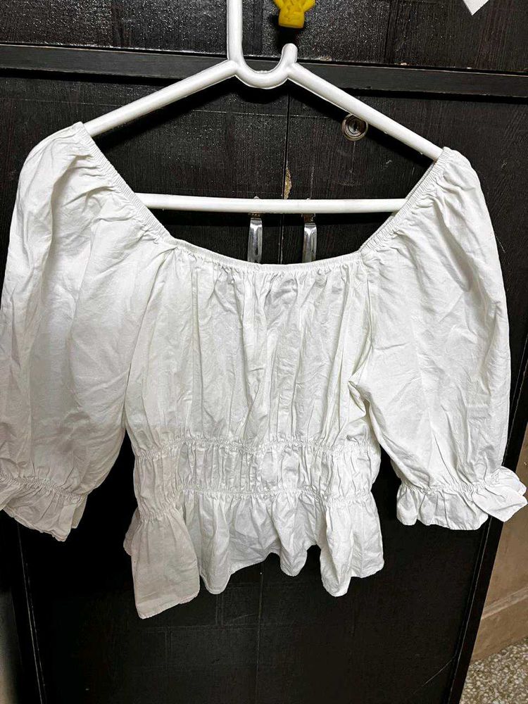 White Peplum Blouse