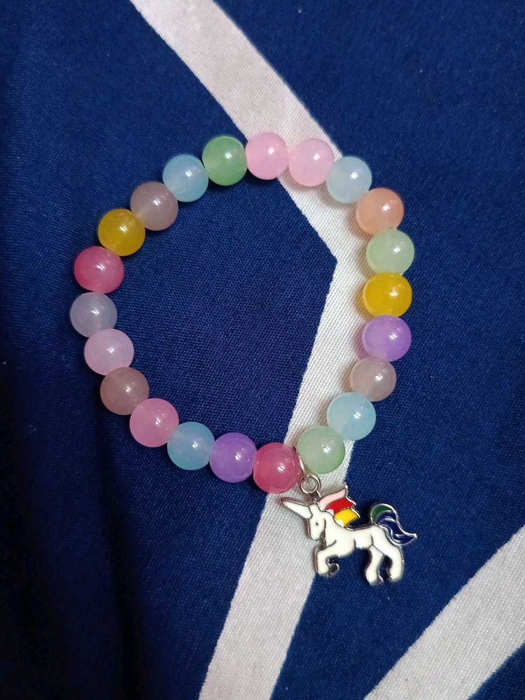 Unicorn Charm Beaded Bracelet