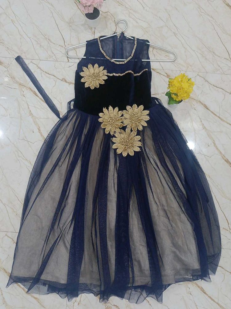 Navy Blue Gown For Kids