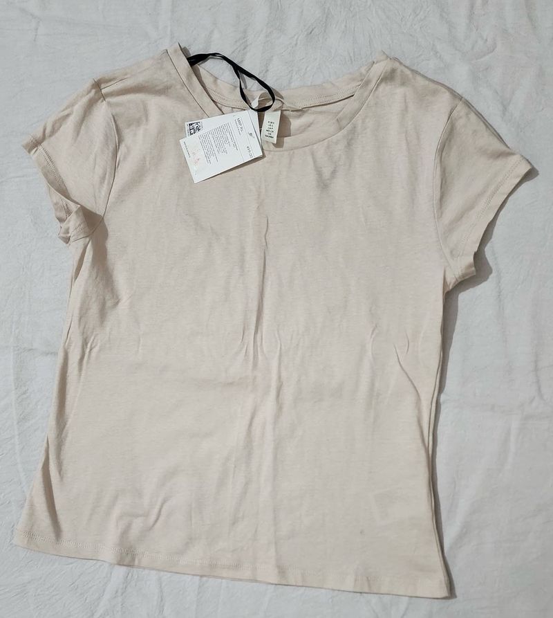H&amp;m Beige T Shirt