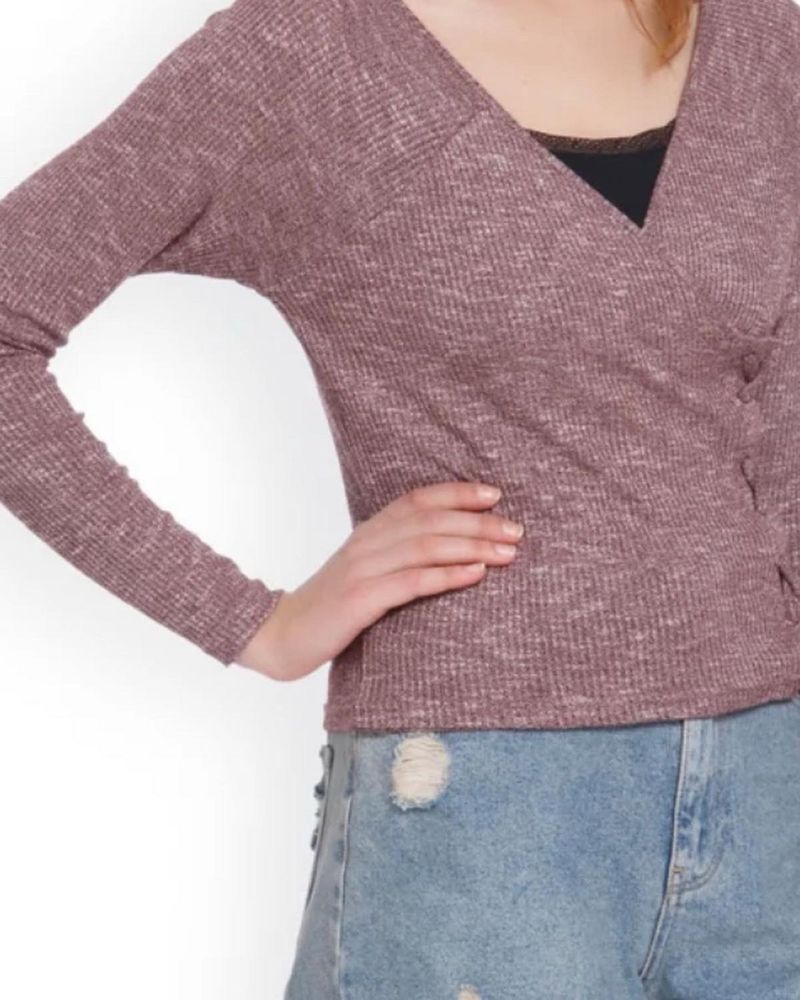 Only Mauve Wrap Top