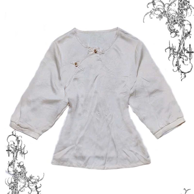 White Qipao Blouse