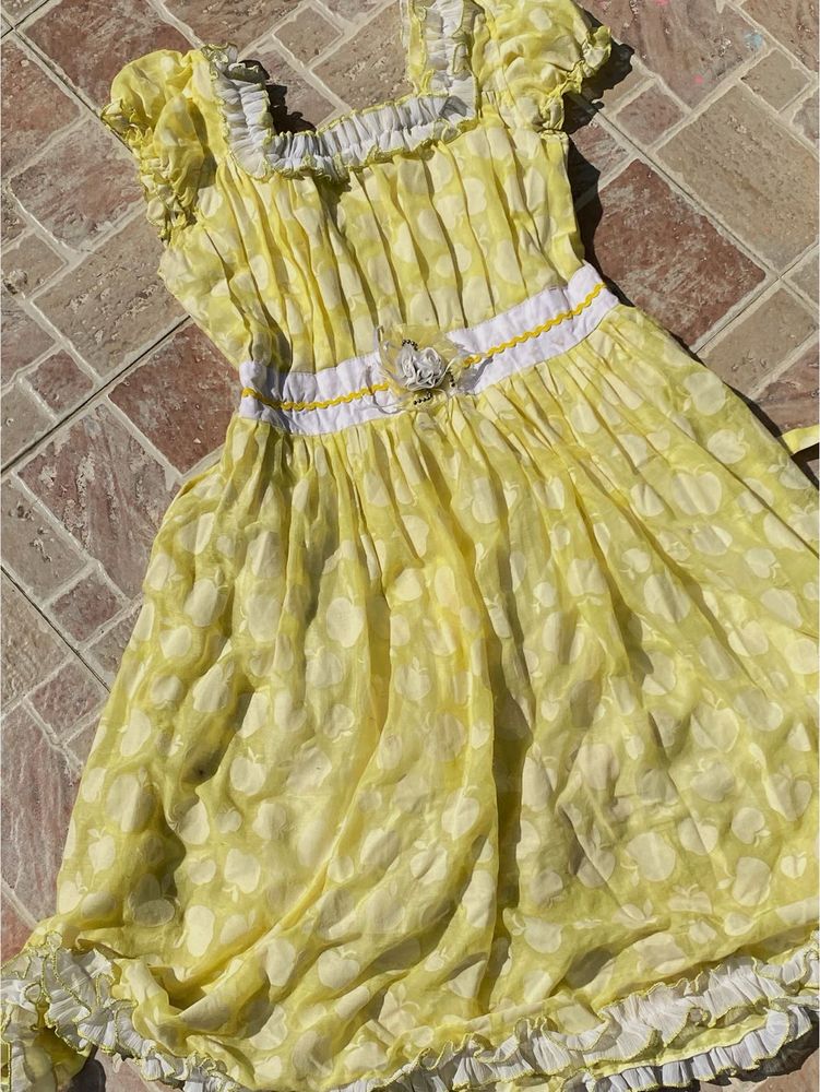 Yellow Floral Baby Dress