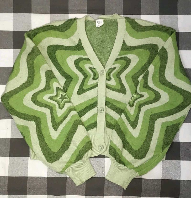 Green Pinteresty Star Cardigan