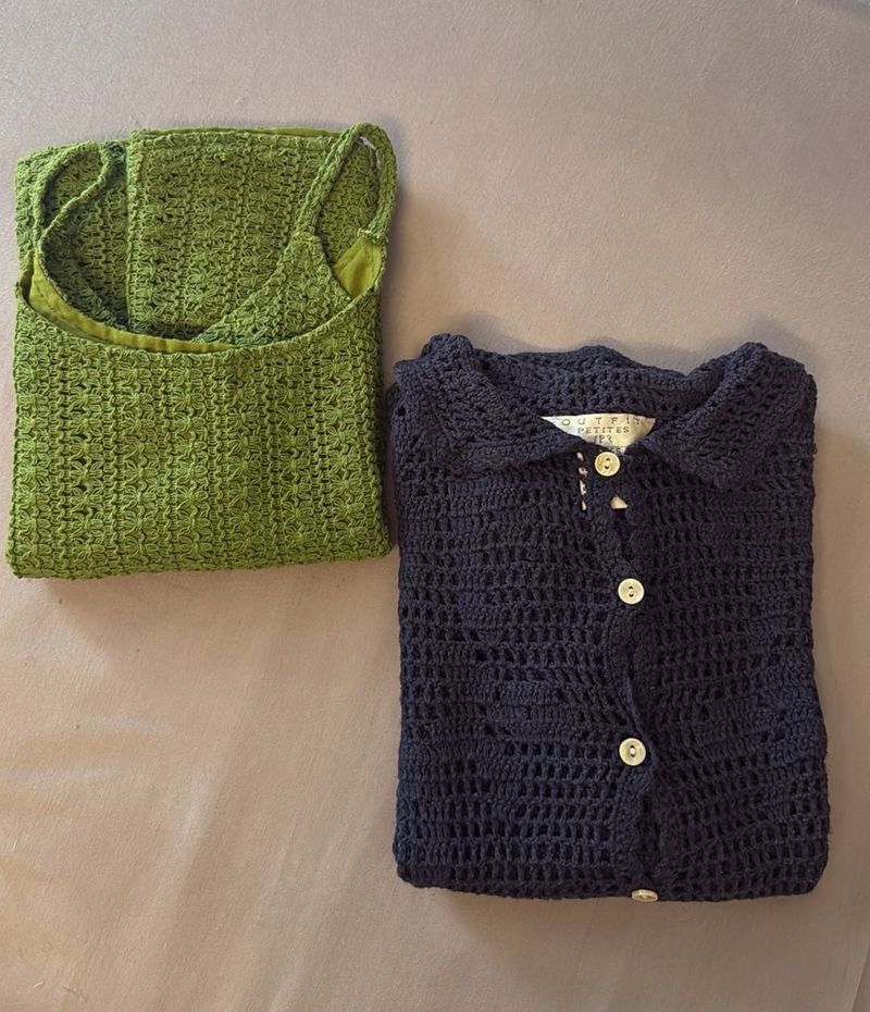 Crochet Top &amp; Cardigan Set