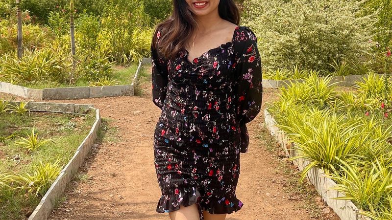 Beautiful Black Floral Dress