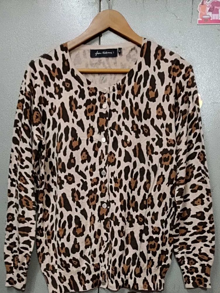 Designer Animal Print Cardigan