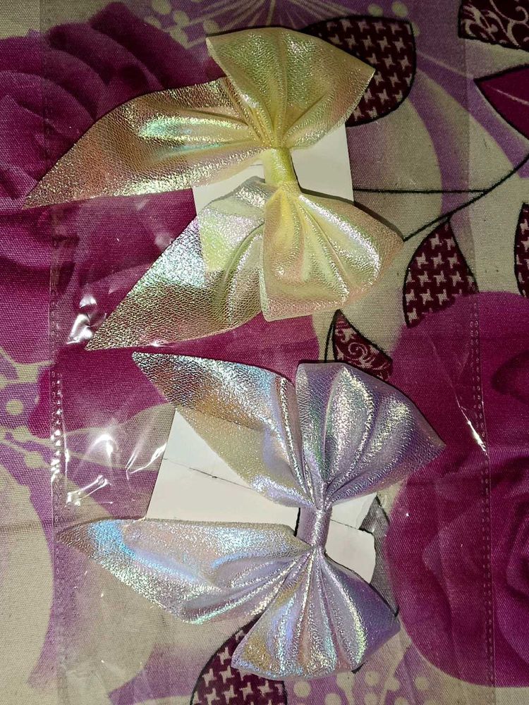 Sparkly Hair Bow Clips - Set of 2