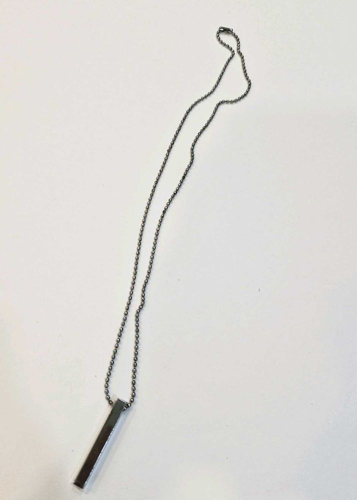 Silver Bar Pendant Necklace