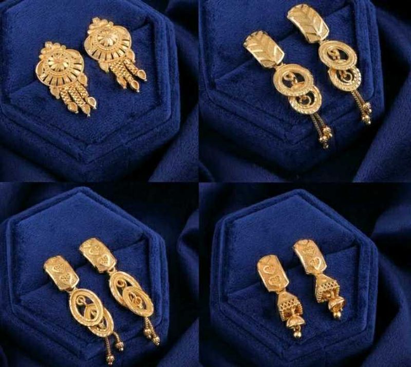 Brass Tessel Earrings Combo Of 4