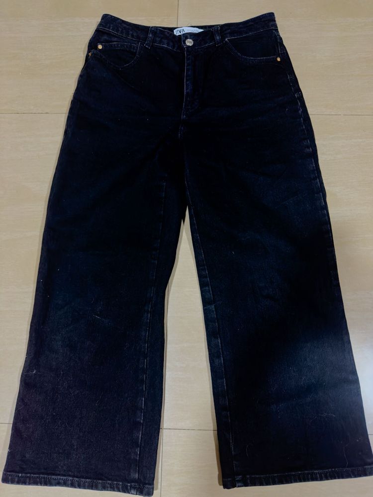 Zara Black Wide Leg Jeans