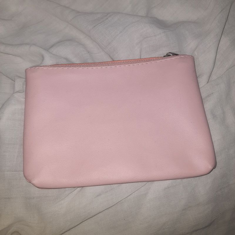Leather Travel Pouch - Baby Pink