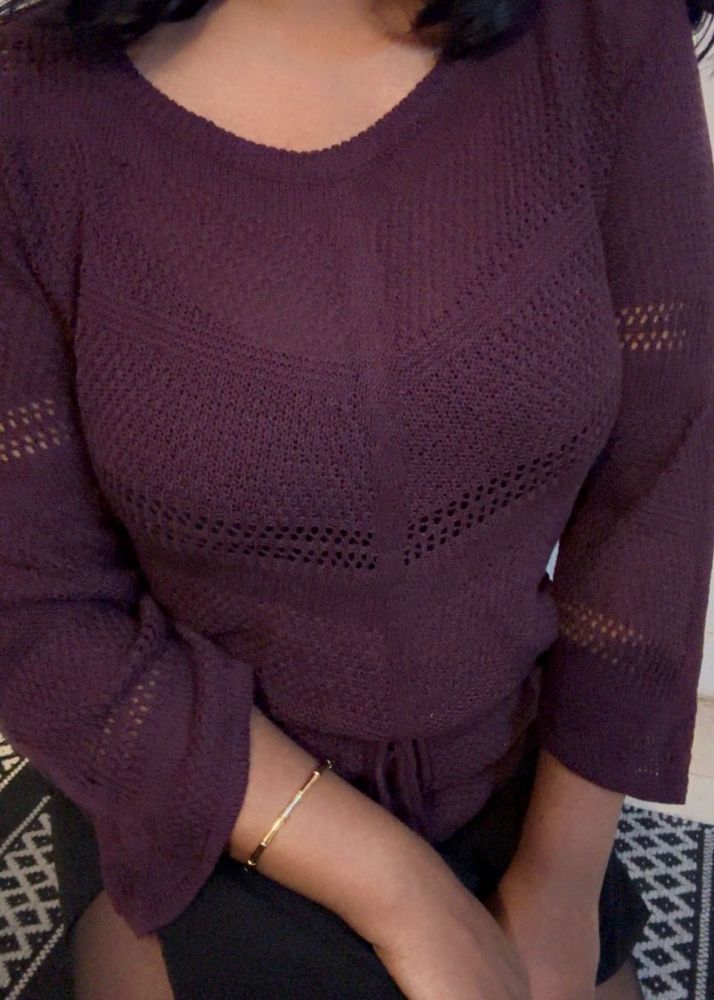 Burgundy Knit top (item 1)