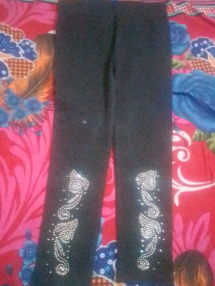 Embellished Black Leggings